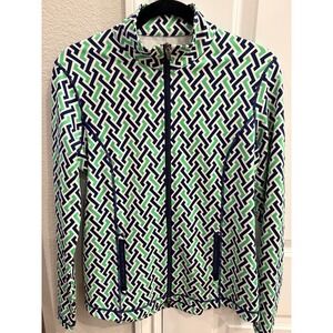 J.McLaughlin Size M Blue Green Full Zip Jacket